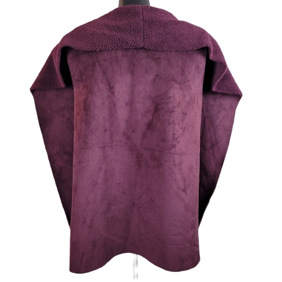 NORDSTROM SUSINA Vest Red Teddy Coat Faux Fur - Picture 3 of 9